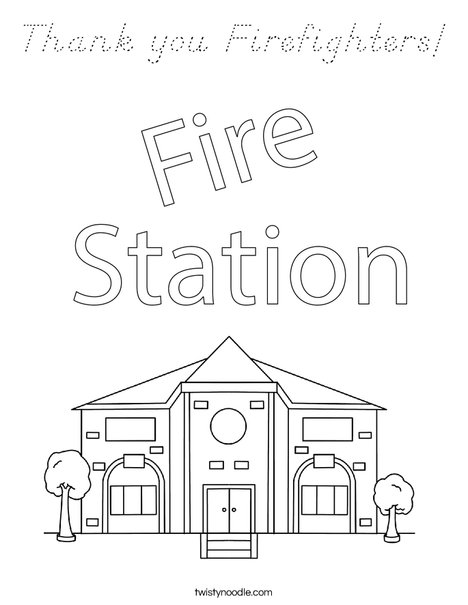 Thank you Firefighters! Coloring Page