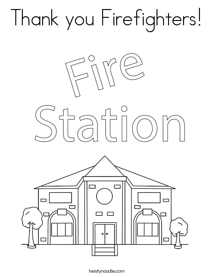 Thank you Firefighters! Coloring Page