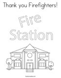 Thank you Firefighters Coloring Page