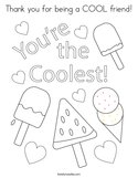 Thank you for being a COOL friend Coloring Page
