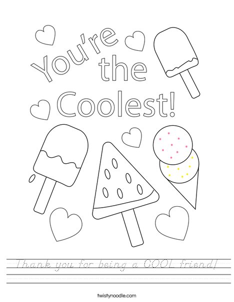 Thank you for being a COOL friend! Worksheet