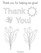Thank you for helping me grow Coloring Page