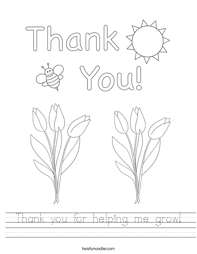 Thank you for helping me grow! Worksheet