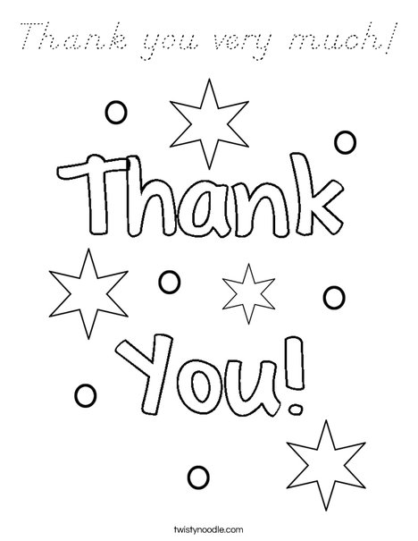 Thank you very much! Coloring Page