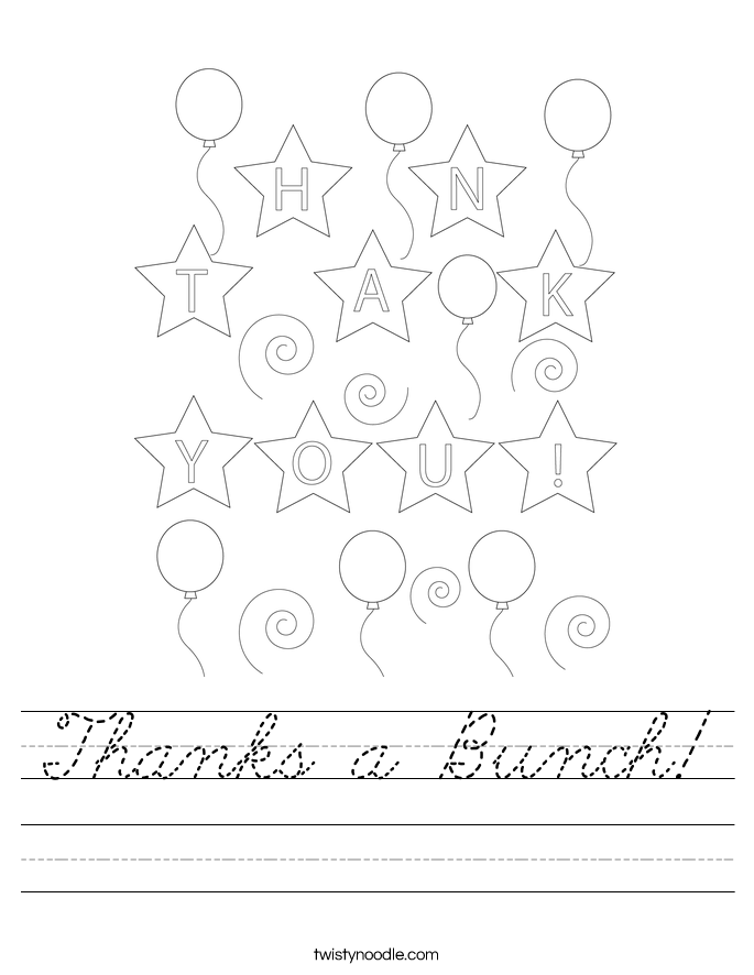 Thanks a Bunch! Worksheet