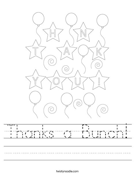 Thanks a Bunch! Worksheet