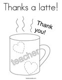 Thanks a latte Coloring Page