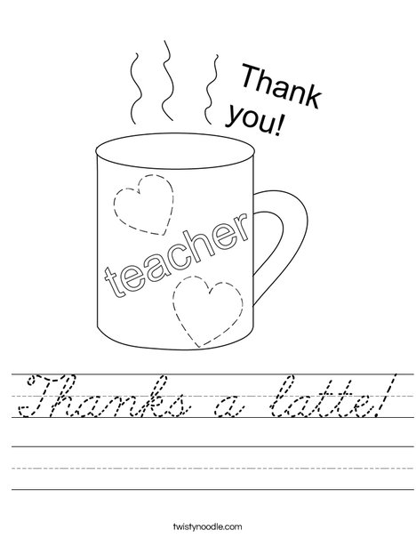 Thanks a latte! Worksheet