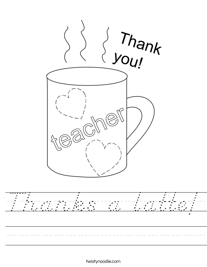 Thanks a latte! Worksheet