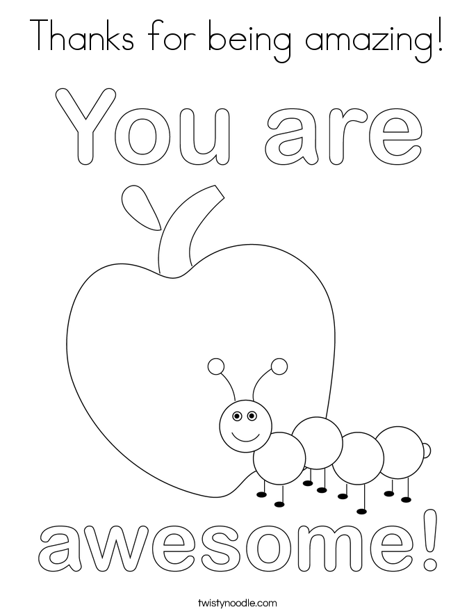 Thanks for being amazing! Coloring Page