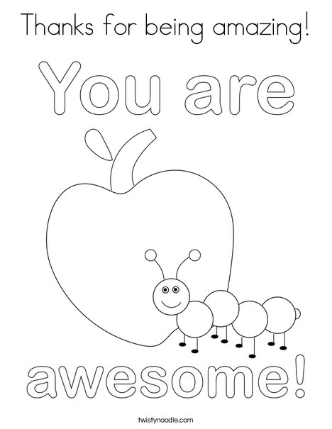 Thanks for being amazing! Coloring Page