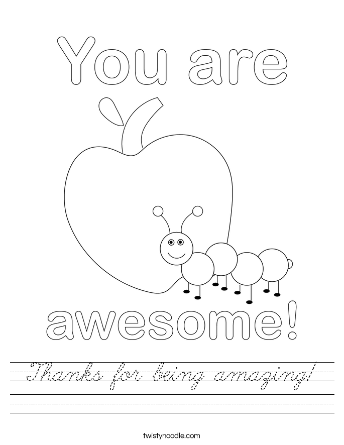 Thanks for being amazing! Worksheet