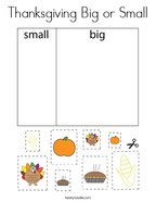 Thanksgiving Big or Small Coloring Page
