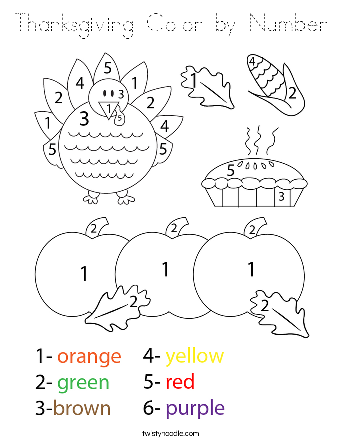 Thanksgiving Color By Number Coloring Page Tracing Twisty Noodle Thanksgiving Color By Number Coloring Page Tracing Twisty Noodle