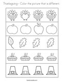 Thanksgiving- Color the picture that is different  Coloring Page