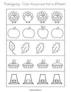 Thanksgiving- Color the picture that is different  Coloring Page