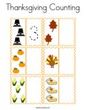 Thanksgiving Counting Coloring Page