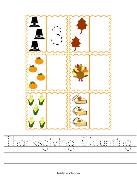 Thanksgiving Counting Worksheet
