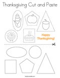 Thanksgiving Cut and Paste Coloring Page
