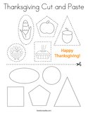 Thanksgiving Cut and Paste Coloring Page
