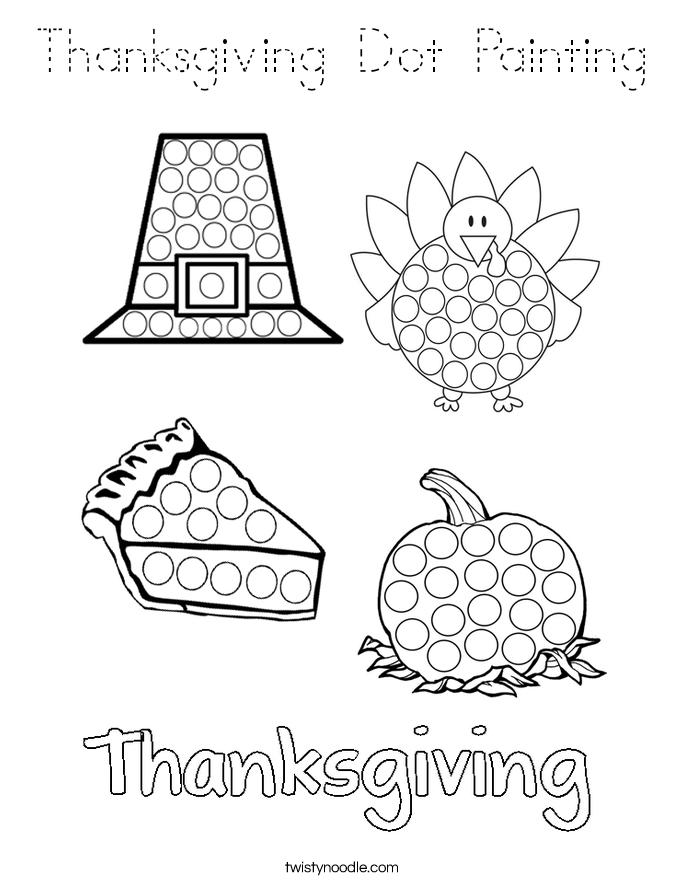 Thanksgiving Dot Painting Coloring Page