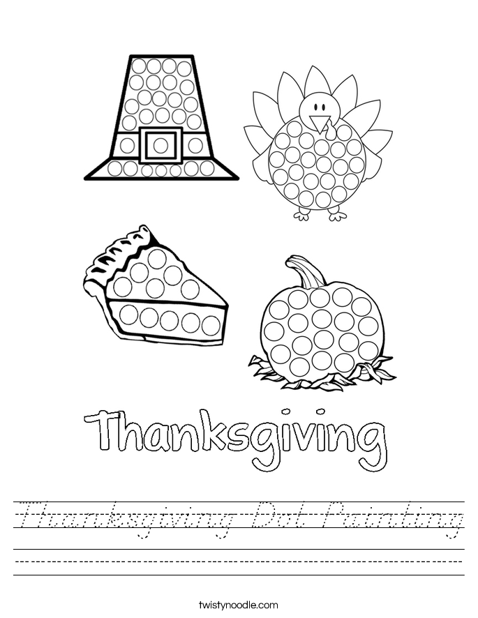 Thanksgiving Dot Painting Worksheet