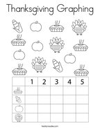 Thanksgiving Graphing Coloring Page