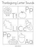 Thanksgiving Letter Sounds Coloring Page