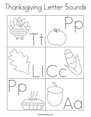 Thanksgiving Letter Sounds Coloring Page