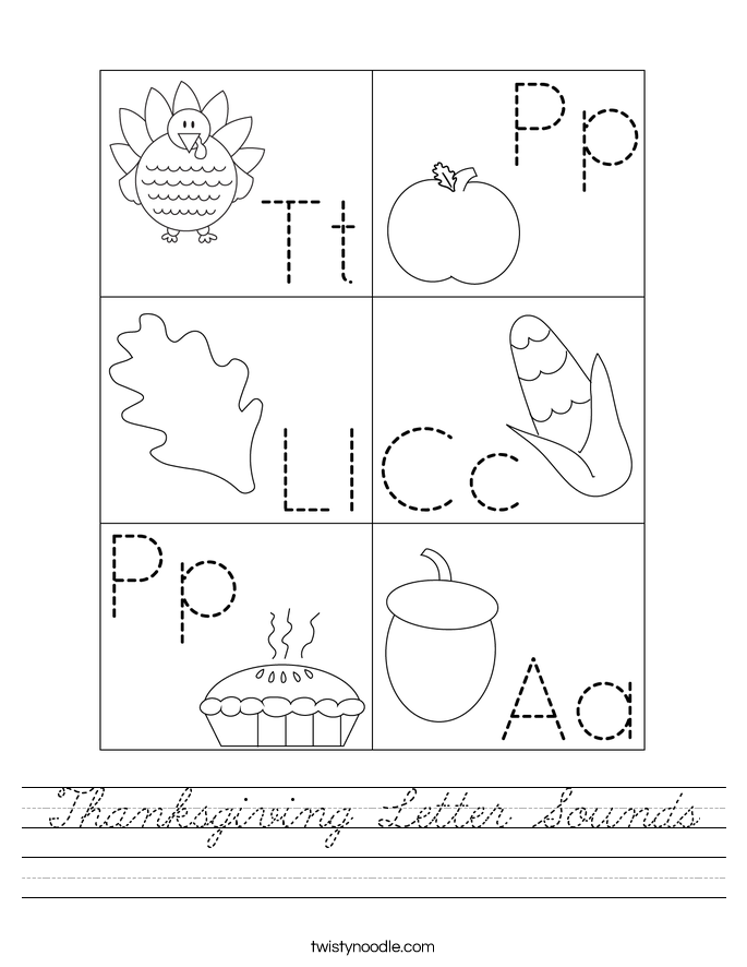 Thanksgiving Letter Sounds Worksheet