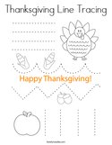 Thanksgiving Line Tracing Coloring Page