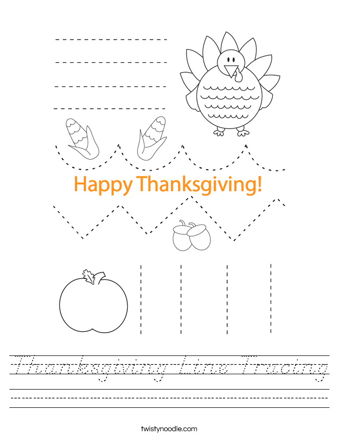 Thanksgiving Line Tracing Worksheet