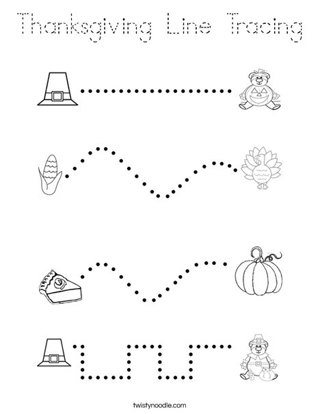 Thanksgiving line tracing Coloring Page