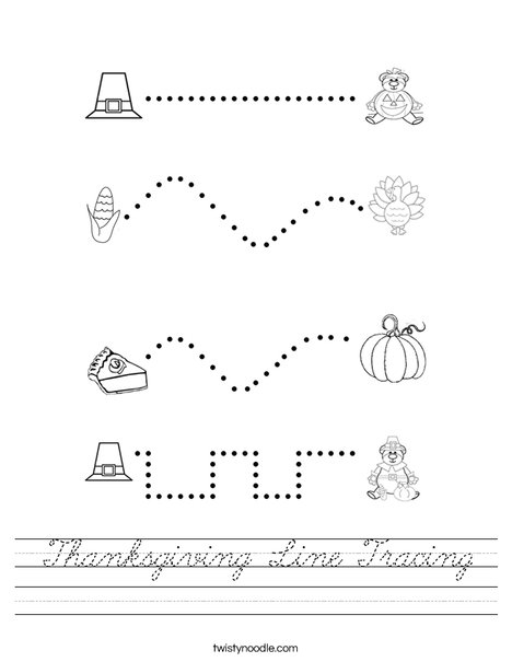 Thanksgiving line tracing Worksheet