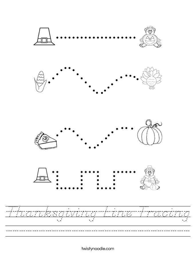 Thanksgiving Line Tracing Worksheet