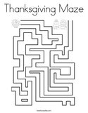 Thanksgiving Maze Coloring Page