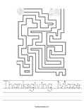 Thanksgiving Maze Worksheet