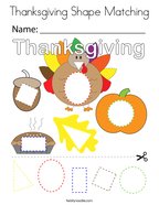 Thanksgiving Shape Matching Coloring Page