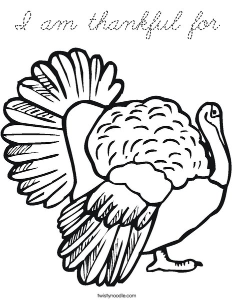 Thanksgiving Turkey Coloring Page