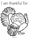 I am thankful for Coloring Page