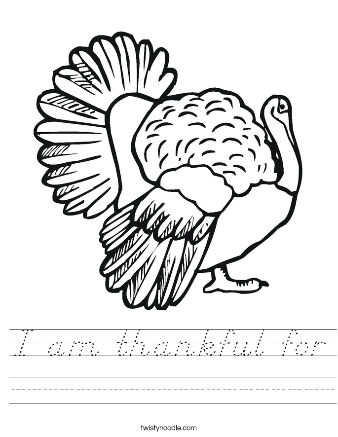 I am thankful for Worksheet