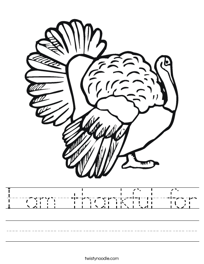 I am thankful for Worksheet