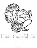 I am thankful for Worksheet