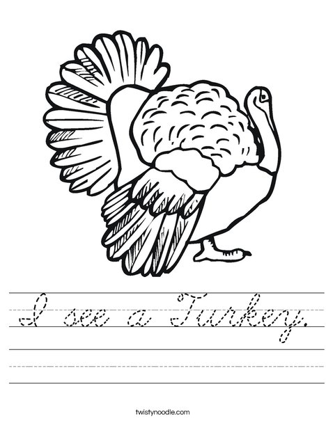 Thanksgiving Turkey Worksheet