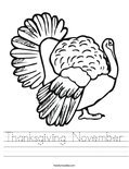 Thanksgiving November Worksheet