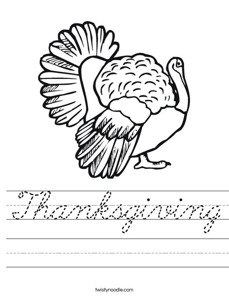 Thanksgiving Turkey Worksheet