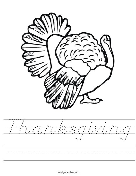 Thanksgiving Turkey Worksheet