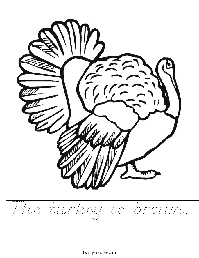 The turkey is brown. Worksheet