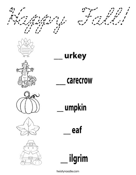 Thanksgiving Worksheet Coloring Page
