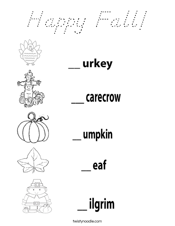 Happy Fall! Coloring Page